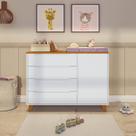 Cômoda 4 Gavetas 1 Porta com Tampo em Madeira Maciça Baby Tubbi Casatema MadeiraOriginals