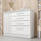 Cômoda 4 Gavetas 104cm Ripada Nova York Neve/Neve