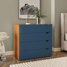 Cômoda 4 Gavetas 90cm Com Corrediça Telescópica Em Mdp/mdf Politorno Cômoda 4 Gavetas 90cm Com Corrediça Telescópica Em Mdp/mdf Politorno