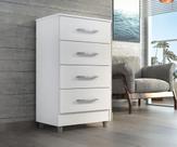 Comoda 4 gavetas branco flavia quarta divisão moveis