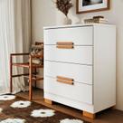 Cômoda 4 Gavetas com Corrediças Telescópicas Napoli Branco Cômoda 4 Gavetas com Corrediças Telescópicas Napoli Branco
