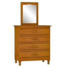 Cômoda 4 Gavetas com Espelho 100% Madeira Maciça Dana Cômoda 4 Gavetas com Espelho 100% Madeira Maciça Dana