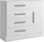 Cômoda 4 Gavetas com Sapateira - Zeus-Branco - Bianchi
