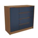 Comoda 4 Gavetas e 1 Porta R260-CN Kappesberg Canela e Azul