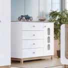 Cômoda 4 Gavetas e Porta com Vidro - Aconchego Cômoda 4 Gavetas e Porta com Vidro - Aconchego