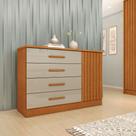 Cômoda 4 Gavetas em Mdf/mdp Ripado Espresso Móveis