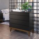 Cômoda 4 Gavetas Fresh Yescasa Preto/Imbuia