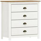 Comoda 4 Gavetas Madeira Maciça 80 Cm 9101 Branco Freijo Milani Store