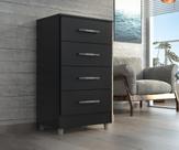 Comoda 4 gavetas preto onix flavia quarta divisão moveis