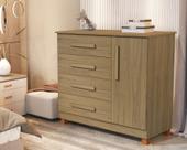 Cômoda 4 Gavetas Sapateira para Quarto Grécia Amêndoa
