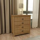 Cômoda 4 Gavetas Topázio 100% Madeira Maciça para Quarto