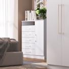 Cômoda 5 Gavetas 1 Porta 90cm Rubi Móvel na Caixa