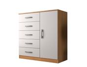 Cômoda 5 Gavetas 1 Porta Grande Armazenamento Luxo Compacta Multiuso Moderna Decorativa Organizadora Design Quarto Cômoda 5 Gavetas 1 Porta Grande Armazenamento Luxo Compacta Multiuso Moderna Decorativa Organizadora Design Quarto