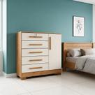 Cômoda 5 Gavetas 1 Porta MDF/MDP com Chave 100cm Repleta