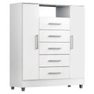 Comoda 5 Gavetas 2 Portas Branco Isabele