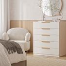 Cômoda 5 Gavetas 80cm Jade CabeCasa MadeiraOriginals Branco/Fosco