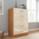 Comoda 5 Gavetas Aruba Cinamomo Off White
