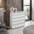 Cômoda 5 Gavetas com Organizador Tampo Vidro Belize Branco Cômoda 5 Gavetas com Organizador Tampo Vidro Belize Branco