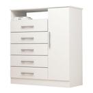 Comoda 5 Gavetas com Sapateira 100% MDF Madri Plus ACP MÓVEIS Branco Comoda 5 Gavetas com Sapateira 100% MDF Madri Plus ACP MÓVEIS Branco