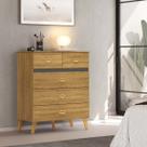 Cômoda 5 Gavetas Ibiza Nature/Alaska - Vila Rica Cômoda 5 Gavetas Ibiza Nature/Alaska - Vila Rica