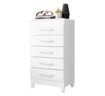 Cômoda 5 Gavetas Premium Multiuso Alta Moderna Luxo Esmeralda Para Quarto Solteiro Casal
