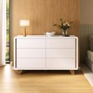 Cômoda 6 Gavetas 100% Mdf Premium com Corrediças Telescópicas e Pés Elevados Mabel