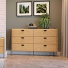 Cômoda 6 Gavetas c/ Puxador Orgânico e Pés em Metal 100% MDF Cômoda 6 Gavetas c/ Puxador Orgânico e Pés em Metal 100% MDF