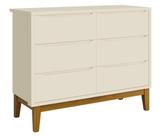 Cômoda 6 Gavetas Classic New Areia Fosco com Madeira - Reller