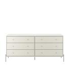 Cômoda 6 Gavetas Jasper 182 cm - Off White Fosco c/ Champanhe