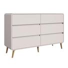 Cômoda 6 Gavetas Linha Curve 144cm Cor Bege Dunas CV004BDBD - Completa Móveis