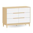 Cômoda 6 Gavetas MDF Quater Móveis Branco com Carvalho Malva Linha Tomi