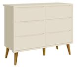 Cômoda 6 Gavetas Théo New Areia Fosco com Madeira - MoveisAqui Cômoda 6 Gavetas Théo New Areia Fosco com Madeira - MoveisAqui