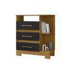 Cômoda 720 Quarto Com 3 Gavetas e Pés em Plástico
