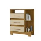 Cômoda 720 Quarto Com 3 Gavetas e Pés em Plástico