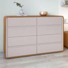 Cômoda 8 Gavetas 152x48x96cm Loop Amêndoa Clean/Off White