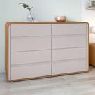 Cômoda 8 Gavetas 152x48x96cm Loop Bege/Amêndoa Clean/Off White