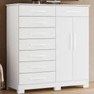 Cômoda 8 Gavetas 2 Portas com Cabideiro Verona Branco Cômoda 8 Gavetas 2 Portas com Cabideiro Verona Branco