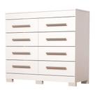 Comoda 8 Gavetas Corrediças Telescópicas 111,6 cm Nalu ACP Móveis Branco - 100% MDF Comoda 8 Gavetas Corrediças Telescópicas 111,6 cm Nalu ACP Móveis Branco - 100% MDF
