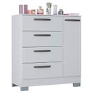 Cômoda 868 4 Gavetas e 1 Porta Branco Brilho - Poquema Cômoda 868 4 Gavetas e 1 Porta Branco Brilho - Poquema