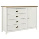 Cômoda 9149 4 Gavetas Madeira Maciça Taeda Branco Freijo Milani Movelaria
