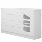 Cômoda Algodão Doce 100% MDF C/ 4 Gavetas para Quarto Infantil de Bebê - Phoenix Baby