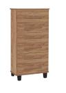 Comoda alta Trino 06 gavetas + fechadura cor Canela fosco