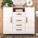 Cômoda Angra 2 Portas 4 Gavetas Branco - Fellicci