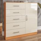 Cômoda Angra 5 Gavetas 1 Porta Cinamomo/Off White - Panorama Móveis Cômoda Angra 5 Gavetas 1 Porta Cinamomo/Off White - Panorama Móveis