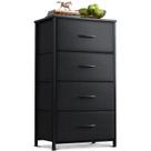 Cômoda AODK com 4 gavetas de armazenamento para quarto, preta