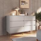 Cômoda Aparador Multiuso 6 Gavetas Estilo Retrô Moderna Para Quarto ou Sala