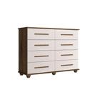 Cômoda Apollo JA Móveis 8 Gavetas Jequitiba/Off White Cômoda Apollo JA Móveis 8 Gavetas Jequitiba/Off White