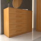 Cômoda Argo 1 Porta 5 Gavetas Cinamomo - Panorama Móveis