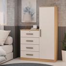 Cômoda Armário Aurora 1 Porta 4 Gavetas Freijó/Branco