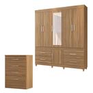 Cômoda Astral e Guarda Roupa Casal Guarujá Amêndola Touch - Demóbile Cômoda Astral e Guarda Roupa Casal Guarujá Amêndola Touch - Demóbile